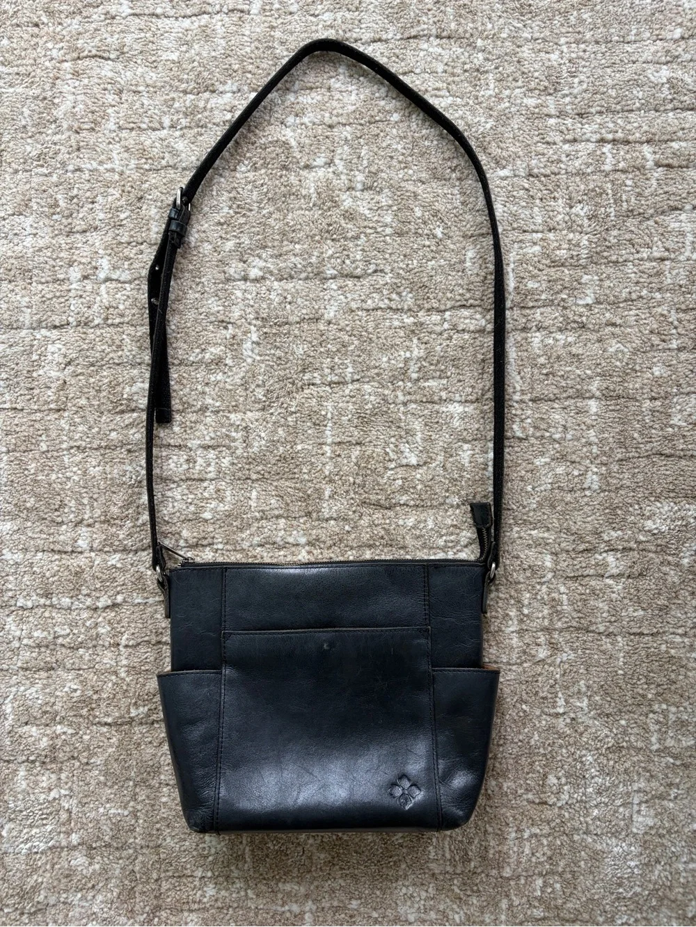 Patricia Nash Black Leather Crossbody Bag